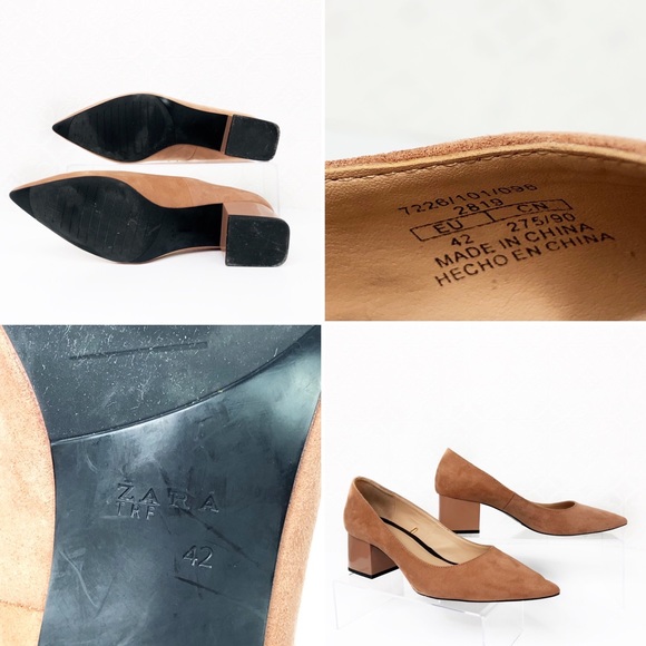 💜Zara TRF Nude Pink Block Heels EUR 42 - Picture 6 of 8